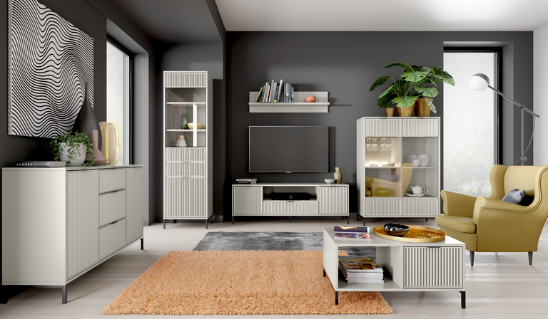 Nowoczesna komoda z ryflowanymi frontami P-1 (3)